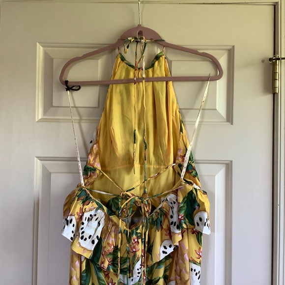 FARM RIO Biriba Sleeveless Midi Dress Yellow SZ XL - Picture 10 of 16